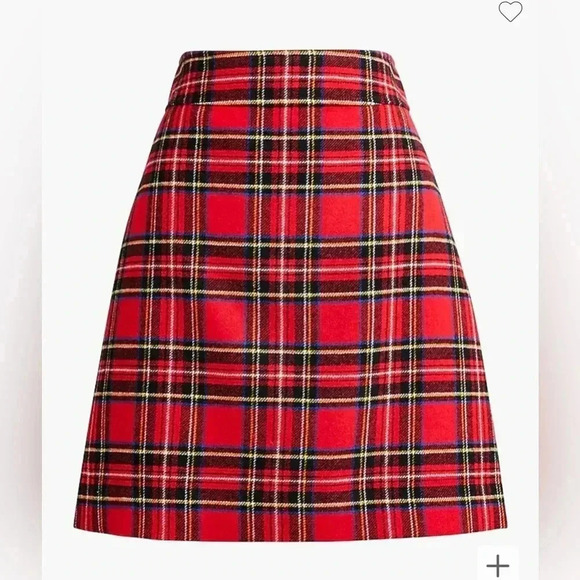 J Crew Skirt Tartan Red Plaid A-Line Women’s Size 22 NWT Wool Blend Lined - Picture 4 of 10